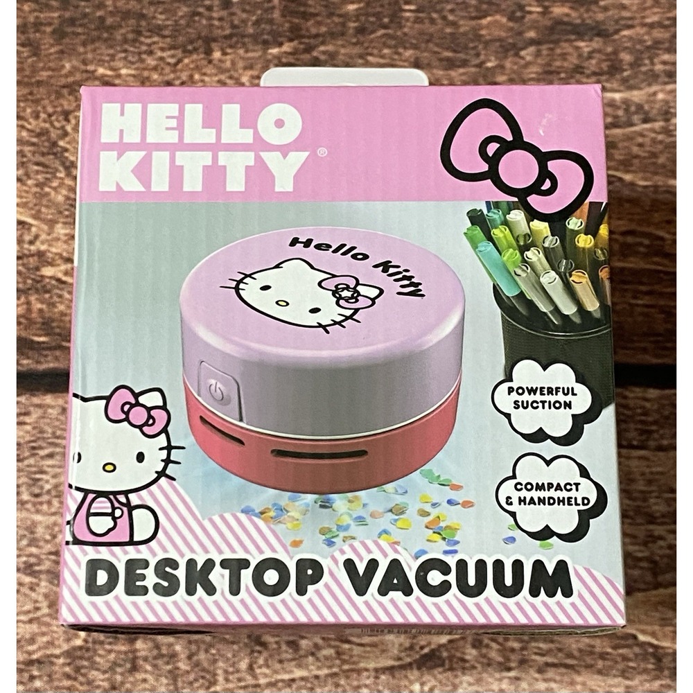 Sanrio Hello Kitty Pink Battery-Operated Desktop Vacuum New